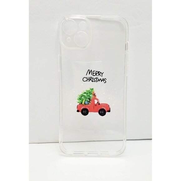 Iphone 14 Plus Christmas Tree Red Truck Merry Christmas Phone Case Clear - Picture 1 of 3